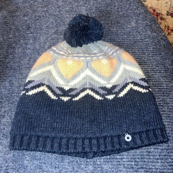 Kari Traa Winter Hat Dark Blue with Light blue pink pattern - Picture 1 of 6